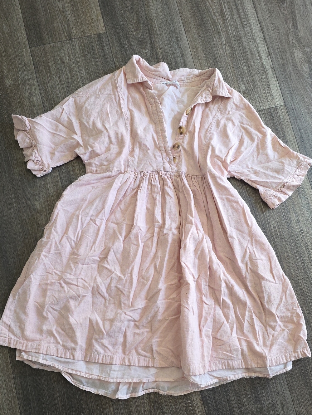 DownEast Soft Blush Button-Front Casual Dress